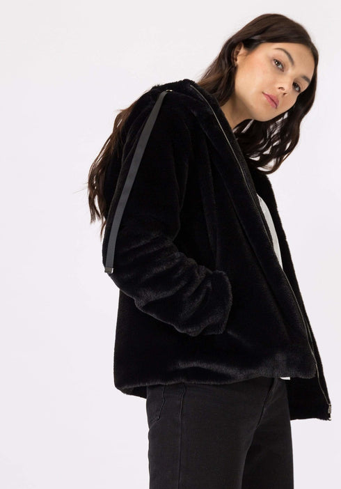 Cappotto Donna in pelliccia Nero TIFFOSI- Francavilla Moda
